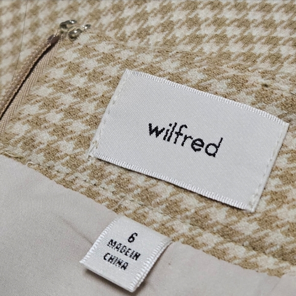 ARITZIA WILFRED PATIO MIDI SKIRT HOUNDSTOOTH 6 - Picture 10 of 12